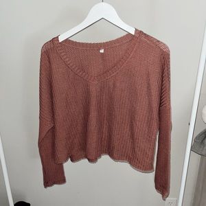 Pinkish brown toned cropped long sleeve